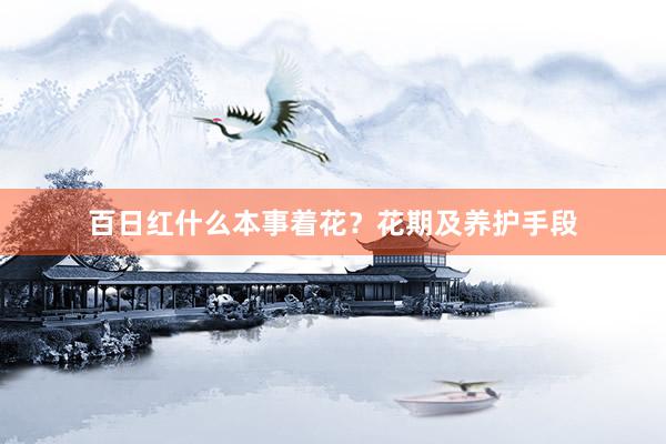 百日红什么本事着花？花期及养护手段