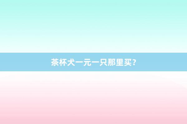 茶杯犬一元一只那里买？